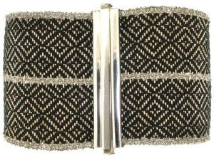 Woven silk and Silver - Diamond pattern - cuff