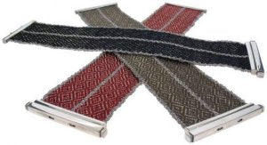 Woven silk and Silver - Diamond pattern - cuff