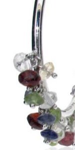 Mixed Tourmaline hoop - White Gold