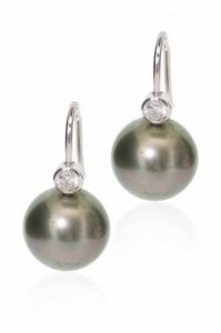 South Sea Pearls on Diamond hook earrings