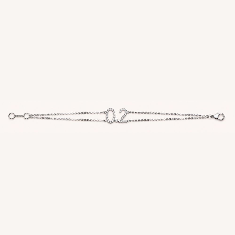 0.2 Bracelet with Double Chain and Diamond Set 0.2 Centre
