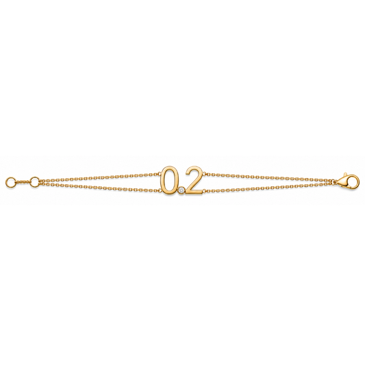 0.2 Bracelet with Double Chain and Plain 0.2 Centre with One Diamond