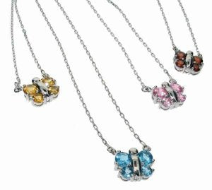 Semi-precious butterfly - necklace