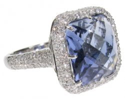 Cushion cut - in Pave Diamond setting - Citrine