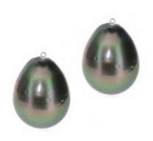 Deco drop earrings - Cognac and White Diamonds - Tahitian Pearl