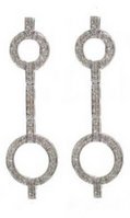 Deco drop earrings - White Diamonds - South Sea Pearl
