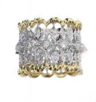 Lacey Diamond ring - White Gold edged with Yellow Gold