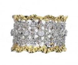 Lacey Diamond ring - White Gold edged with Yellow Gold