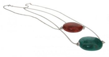 Pebble necklace - Coral