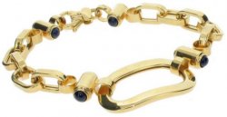 Chunky gold bracelet - Sapphire