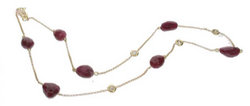 Baby 'Rock' necklace with diamonds - rubies - emeralds and sapphires