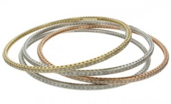 Diamond eternity bangles - 3 colour gold - Duplicate