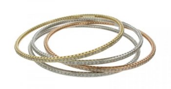Diamond eternity bangles - 3 colour gold - Duplicate