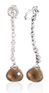 Interchangeable Line Earring - Diamond - With detachable Citrine Briolettes