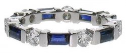 Eternity ring - Sapphire baguette and brilliant Diamonds