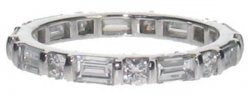 Eternity ring - Sapphire baguette and brilliant Diamonds