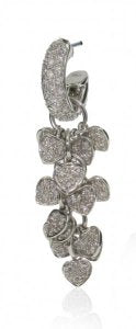 Pave Diamond Hoop with multi heart drops