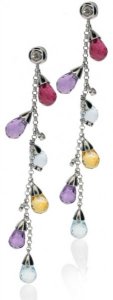 Semi-precious Briolette line earrings