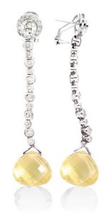 Interchangeable Line Earring - Lemon Citrine