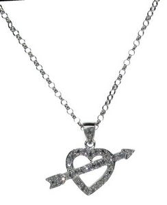 Diamond heart and arrow necklace