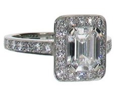 Emerald cut Diamond - Microset