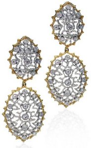 Lacey drop earrings - Yellow Gold edge