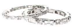 Eternity ring - Sapphire baguette and brilliant Diamonds