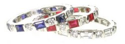 Eternity ring - Sapphire baguette and brilliant Diamonds