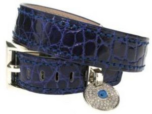 Double cuff - Blue - Crocodile
