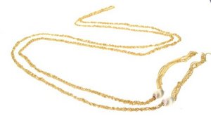 Friendship necklaces -Woven Silver and Yellow Gold-plated long necklaces