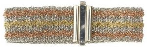 Woven Silver and Yellow Gold plated - Slim cuff
