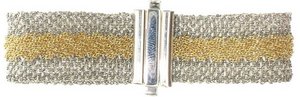 Woven Silver and Yellow Gold plated - Slim cuff