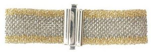 Woven Silver and Yellow Gold plated - Slim cuff