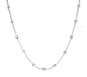 Chain with  squares, rounds and marquis shape diamonds