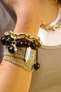 Woven Silver and Yellow Gold plated - Slim cuff