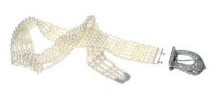 Pearl double strap on detachable Diamond buckle