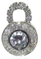 Diamond baby hoops - with 'Antique' detachable Diamond round drops - set with central CZ