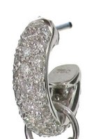 Diamond pave hoops with 'bunch of hearts' drops