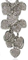 Diamond pave hoops with 'bunch of hearts' drops