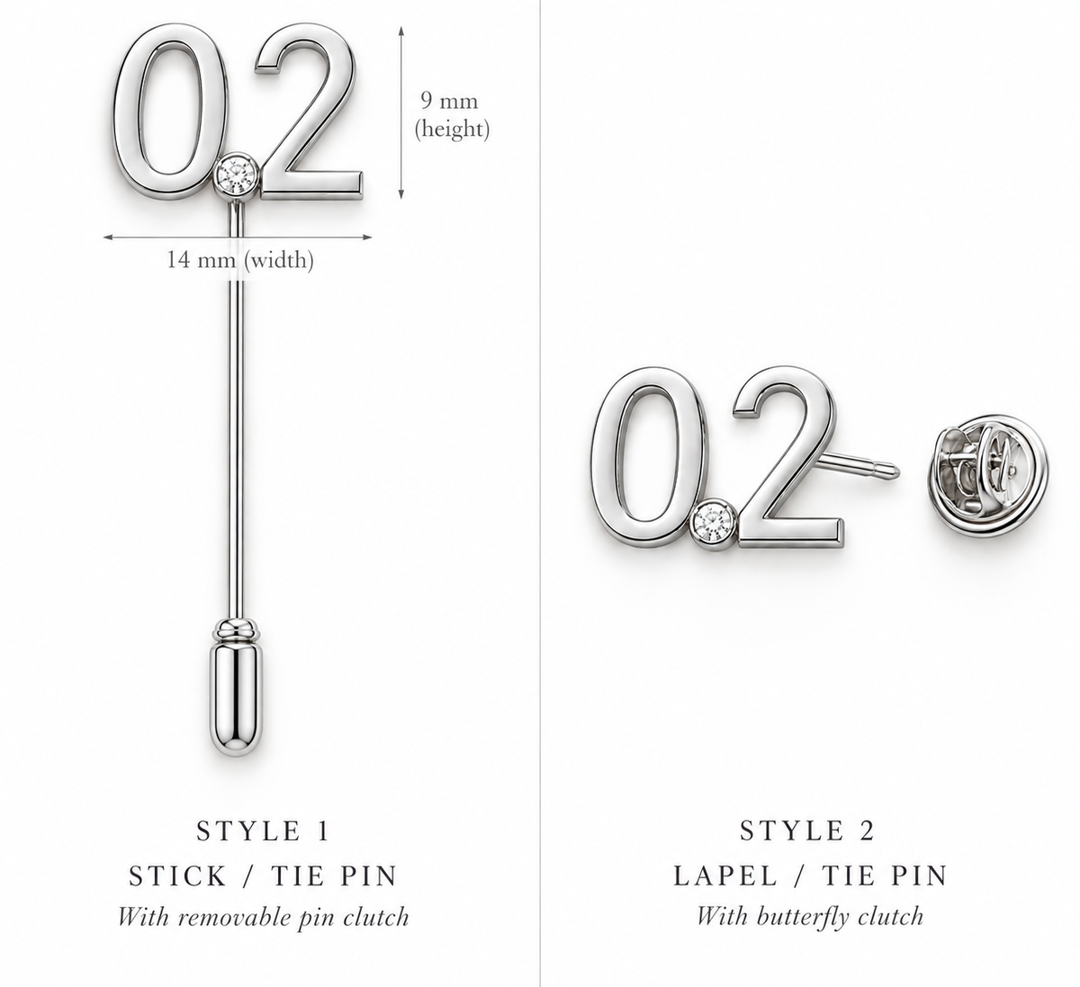 0.2 Men’s Lapel Pin 0.2  Plain with One Diamond