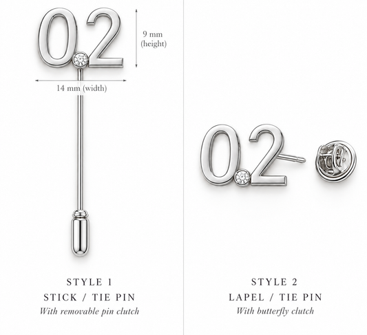 0.2 Men’s Lapel Pin 0.2  Plain with One Diamond