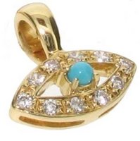 Evil Eye - Diamond pin - Yellow Gold