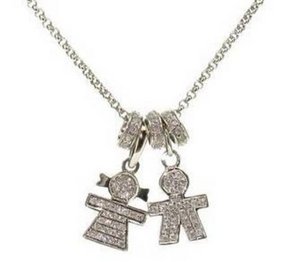 Baby girl and boy Diamond charms with Rondelles