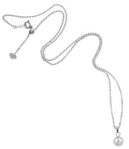 Peace charm on necklace -18ct white Gold
