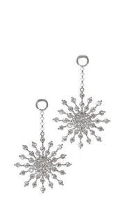 Diamond hoops and detachable Diamond snowflake drops