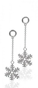 Diamond hoops with detachable small snowflakes