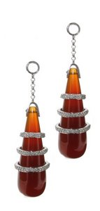 Baby Diamond hoops and detachable pear drops - Cornelian