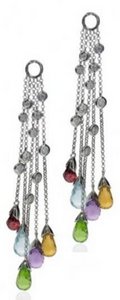 Diamond studs & semi-precious briolette showers