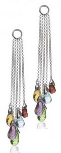 Diamond studs & semi-precious briolette showers