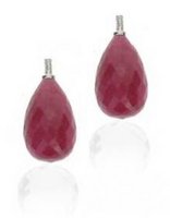 Interchangeable 'Antique' Diamond earrings - Ruby